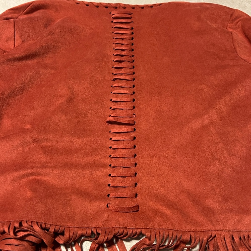Ariat Faux Suede Rust Jacket w/Fringe & Laser Cut Detail. Women's Size M. #9062 - Picture 11 of 11